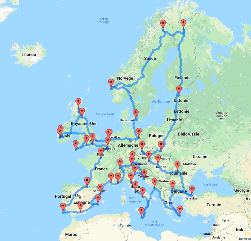 Roadtrip un itinéraire de 26 000 kilomètres pour découvrir l'Europe